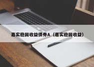 嘉实稳固收益债券A（嘉实稳固收益）