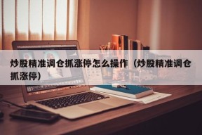 炒股精准调仓抓涨停怎么操作（炒股精准调仓抓涨停）