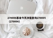 270006基金今天净值查询270005（270006）