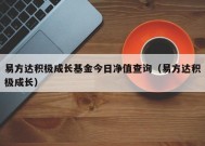 易方达积极成长基金今日净值查询（易方达积极成长）