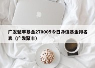 广发聚丰基金270005今日净值基金排名表（广发聚丰）