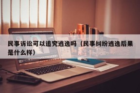 民事诉讼可以追究逃逸吗（民事纠纷逃逸后果是什么样）