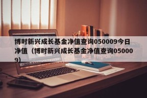 博时新兴成长基金净值查询050009今日净值（博时新兴成长基金净值查询050009）