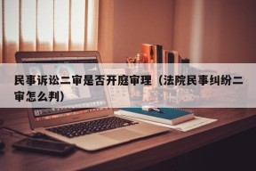 民事诉讼二审是否开庭审理（法院民事纠纷二审怎么判）