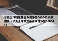 华夏全球精选基金今日净值000041中邮成长（华夏全球精选基金今日净值000041）