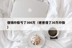 借钱炒股亏了300万（爸爸借了30万炒股）