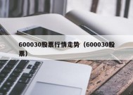 600030股票行情走势（600030股票）