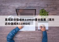 易方达价值成长110010重仓股票（易方达价值成长110010）