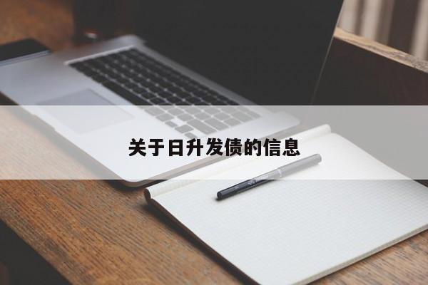 关于日升发债的信息  第1张